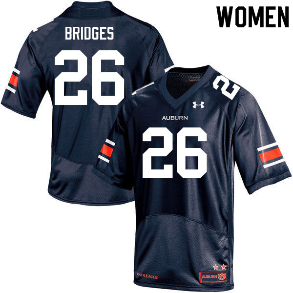 Auburn Tigers Women's Cayden Bridges #26 Navy Under Armour Stitched College 2021 NCAA Authentic Football Jersey KWL7674HB